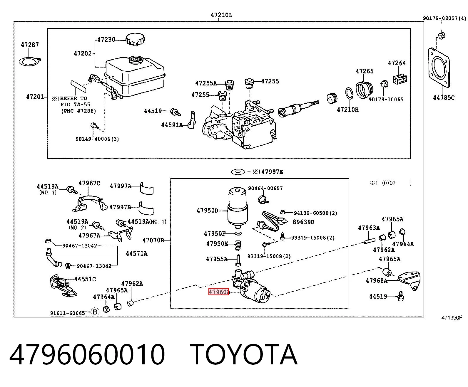 4796060010 Toyota Насос АБС (ABS) головного гальмівного циліндру