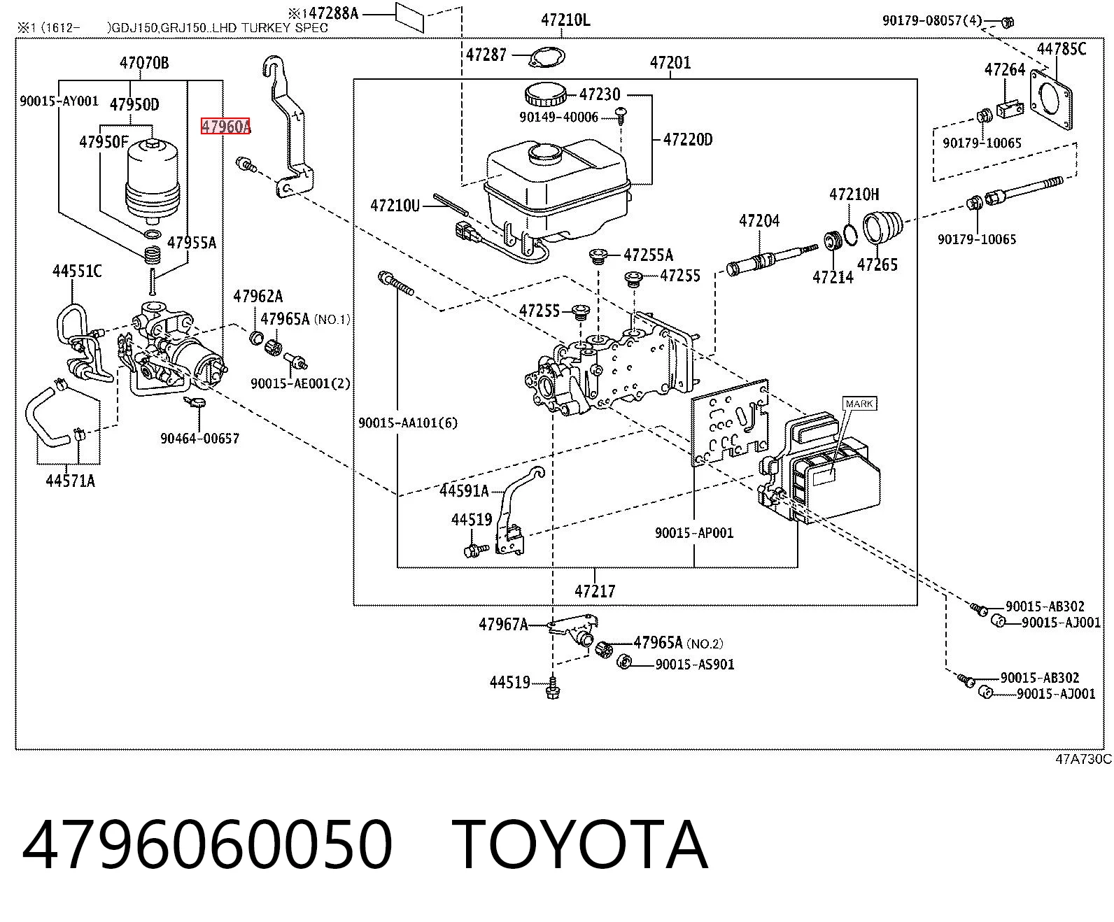 4796060050 Toyota Насос АБС (ABS) головного гальмівного циліндру