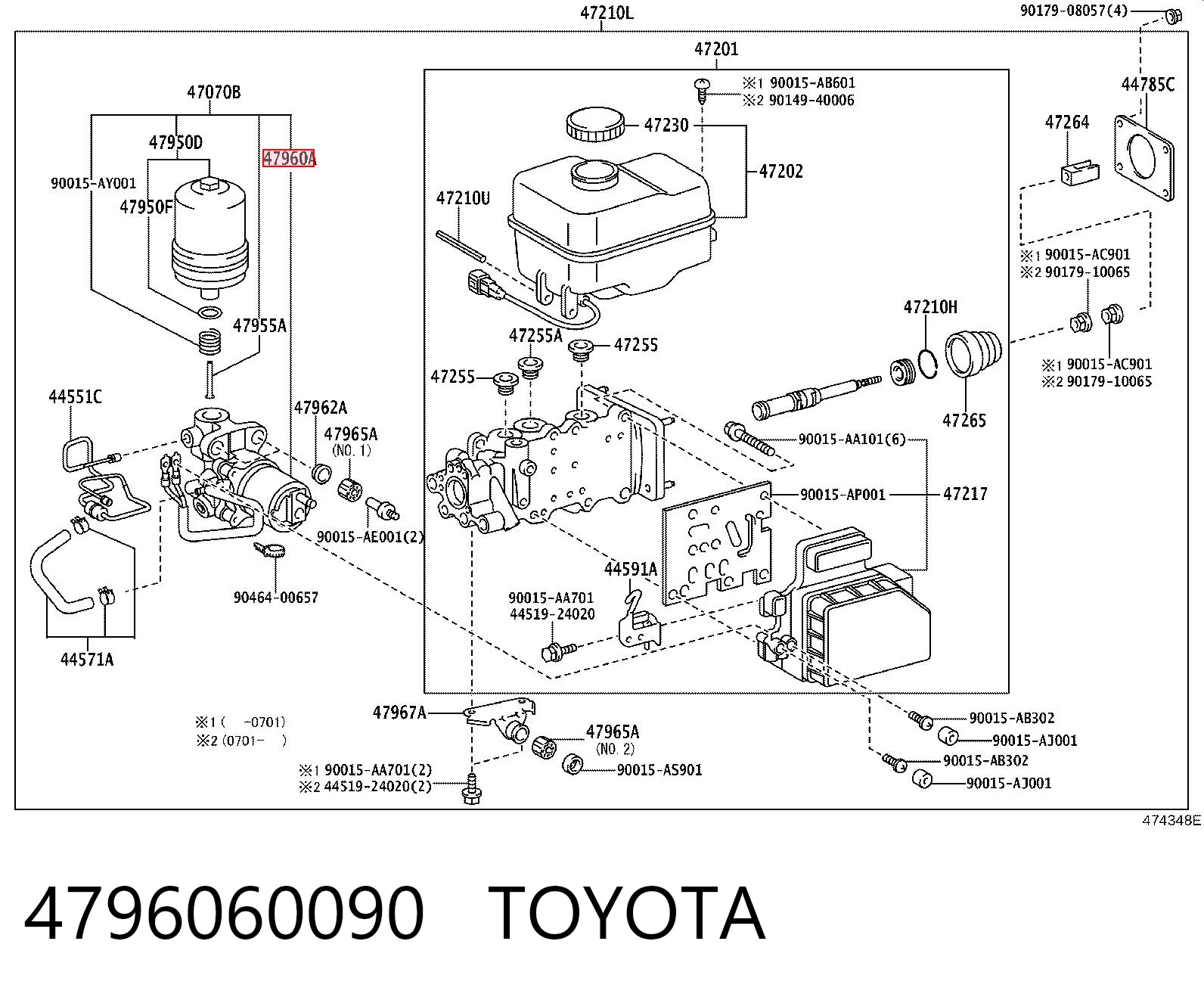 4796060090 Toyota Насос АБС (ABS) головного гальмівного циліндру