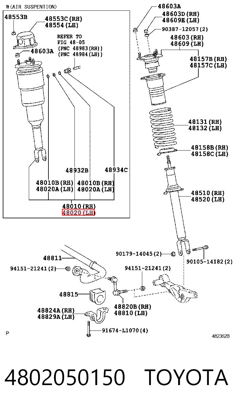 4802050150 Toyota Ліва передня стійка