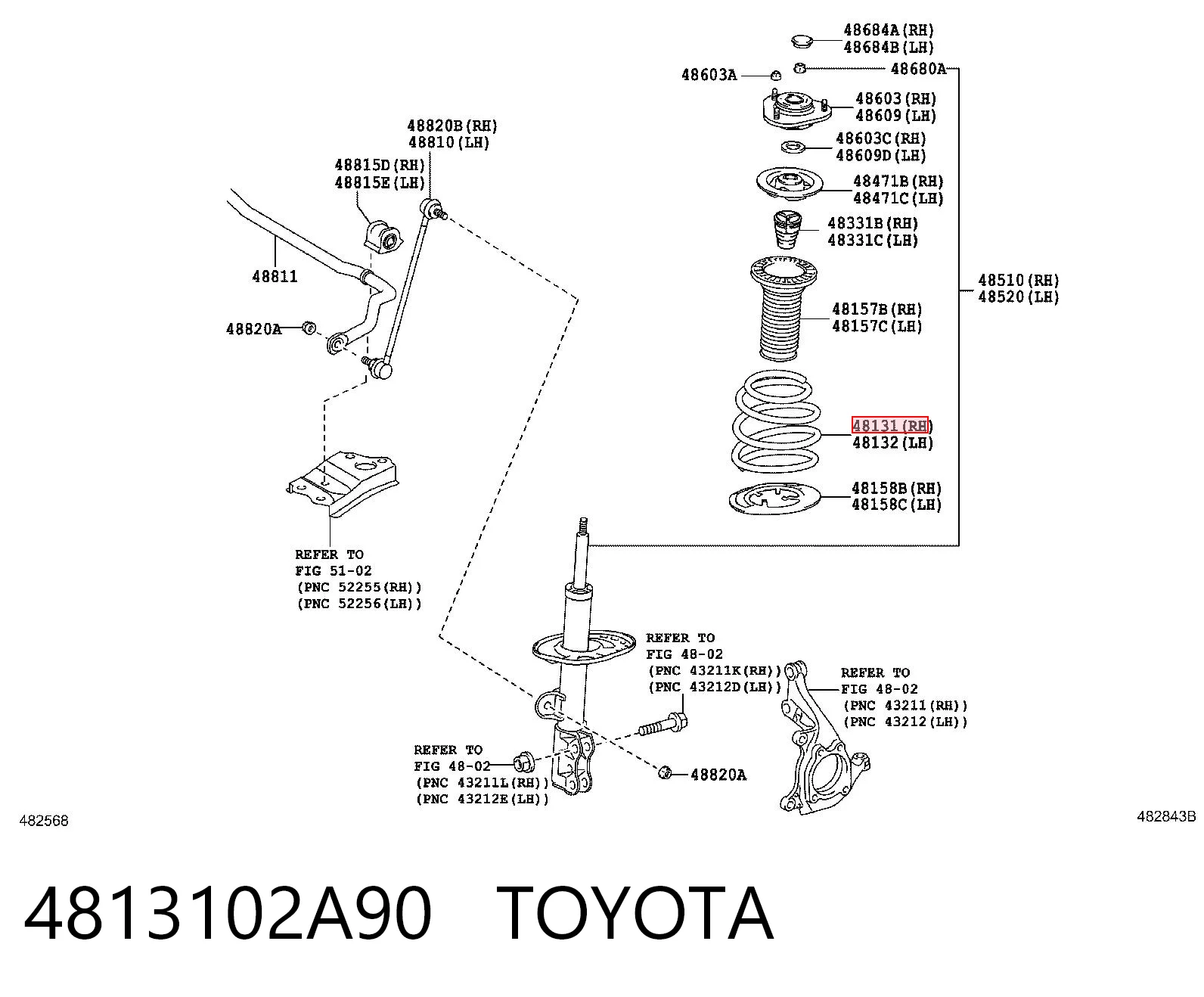  Пружина передня Toyota Auris 