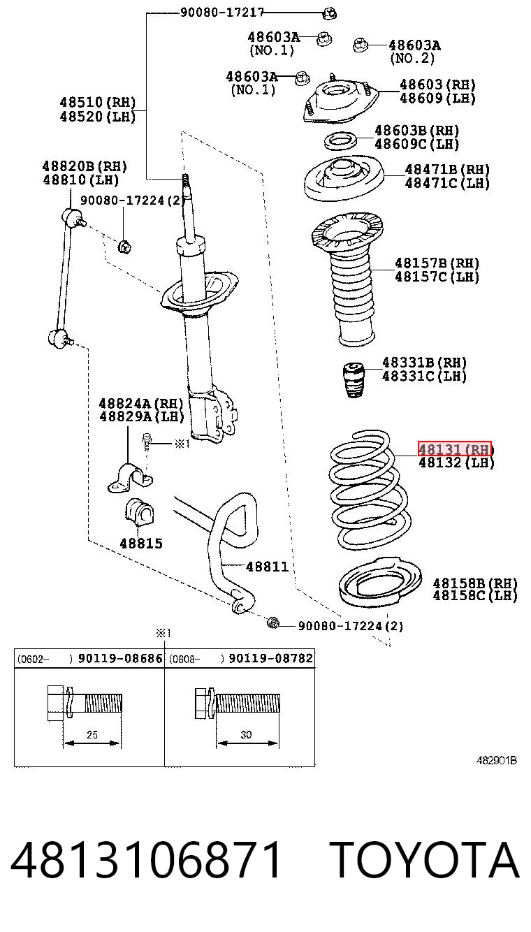 4813106871 Toyota Пружина амортизатора передняя