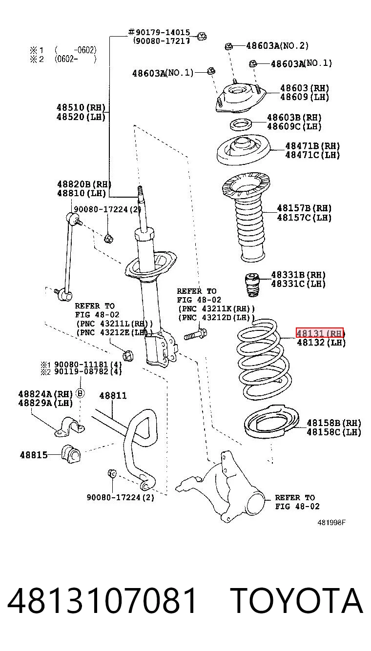Пружина передня Toyota Avalon седан (GSX30) (2005 - 2012) ціна, від 56.50 USD