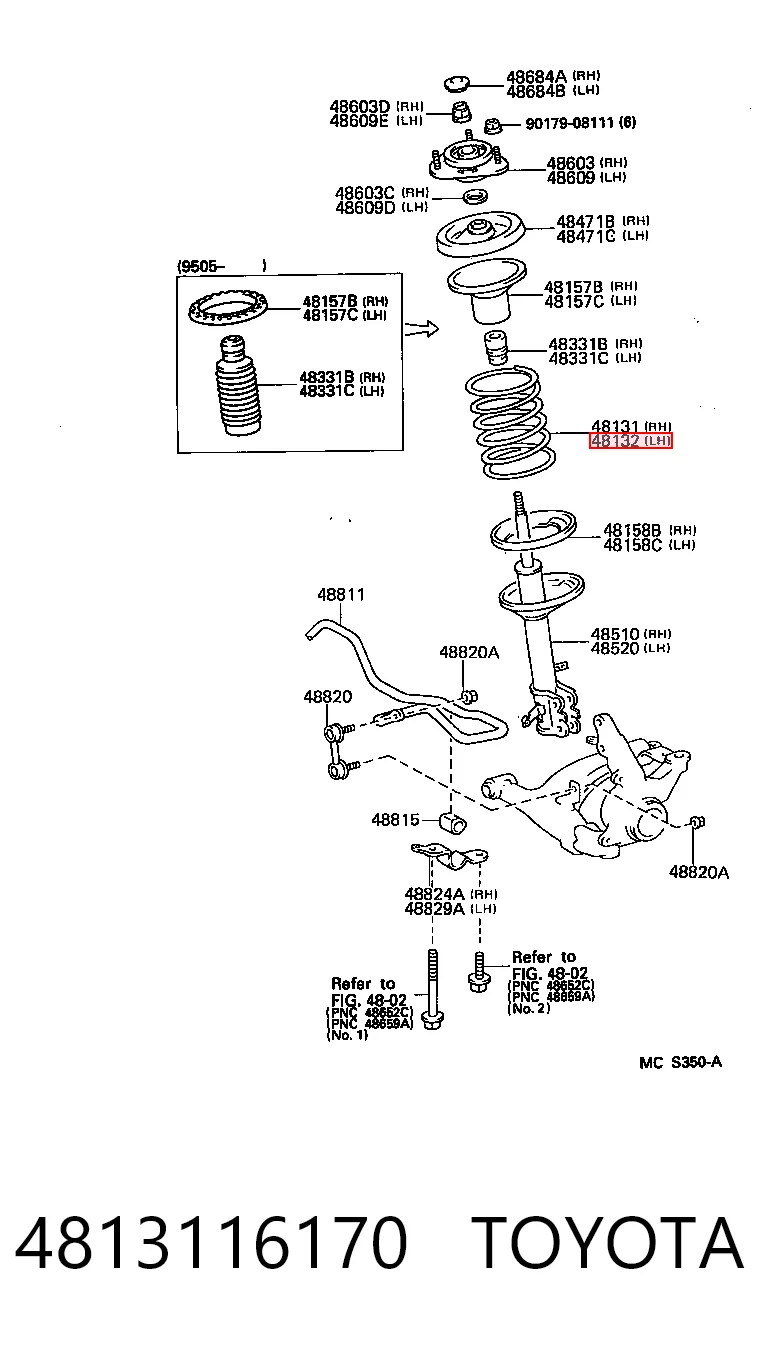 Пружина передня Toyota Corolla ліфтбек (E10) (1992 - 1997) ціна, від 22.16 USD