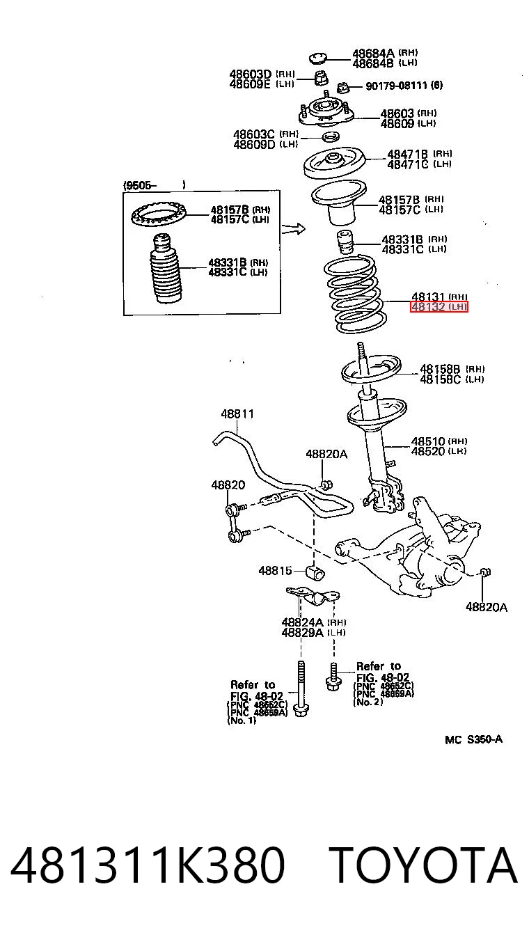 Купити Пружина передня Toyota Corolla  