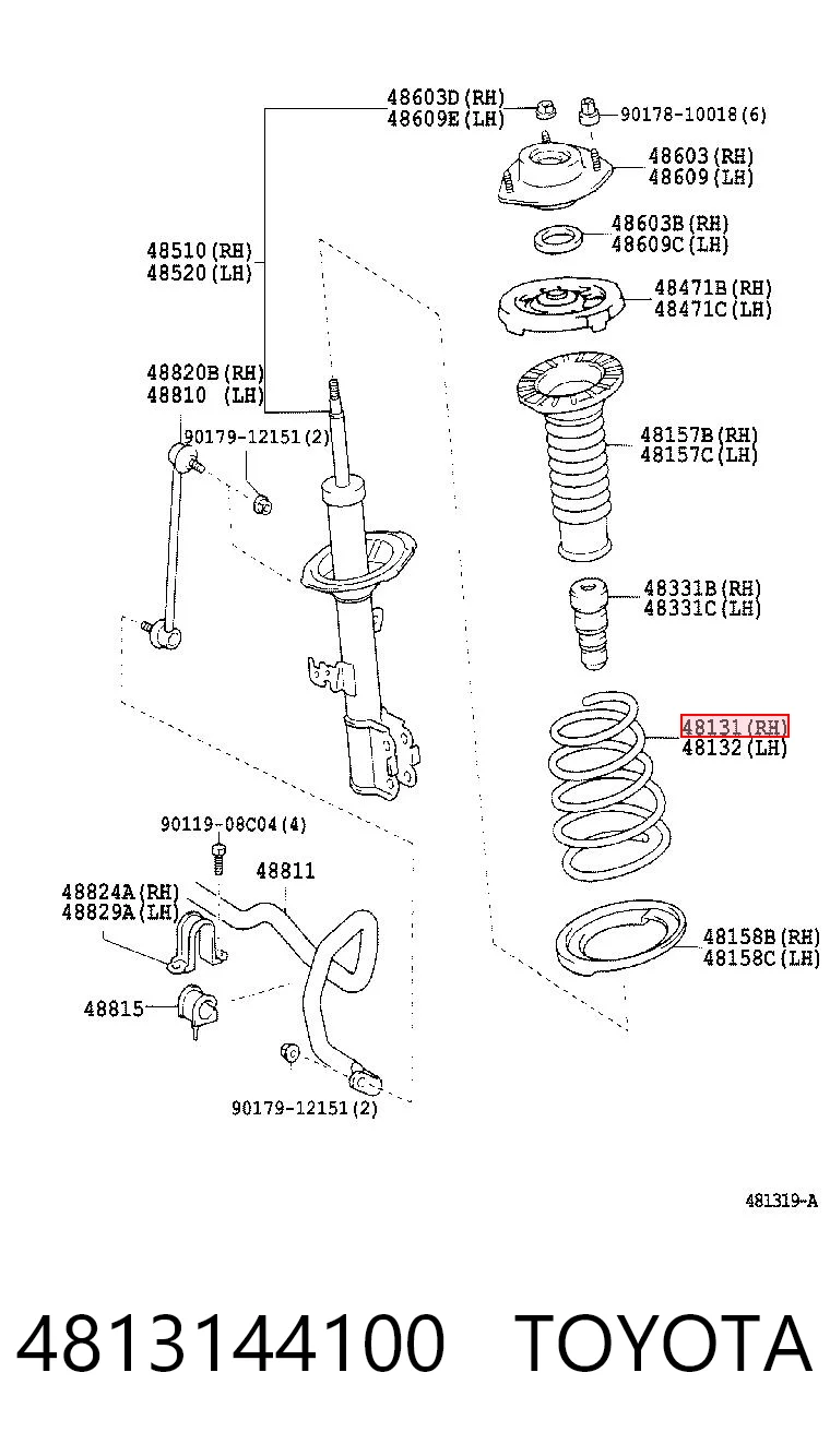 Купити Пружина передня Toyota Avensis Verso LCM
