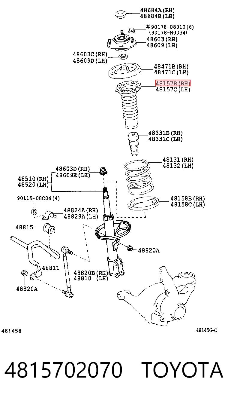 4815702070 Toyota Пильник стійки передньої