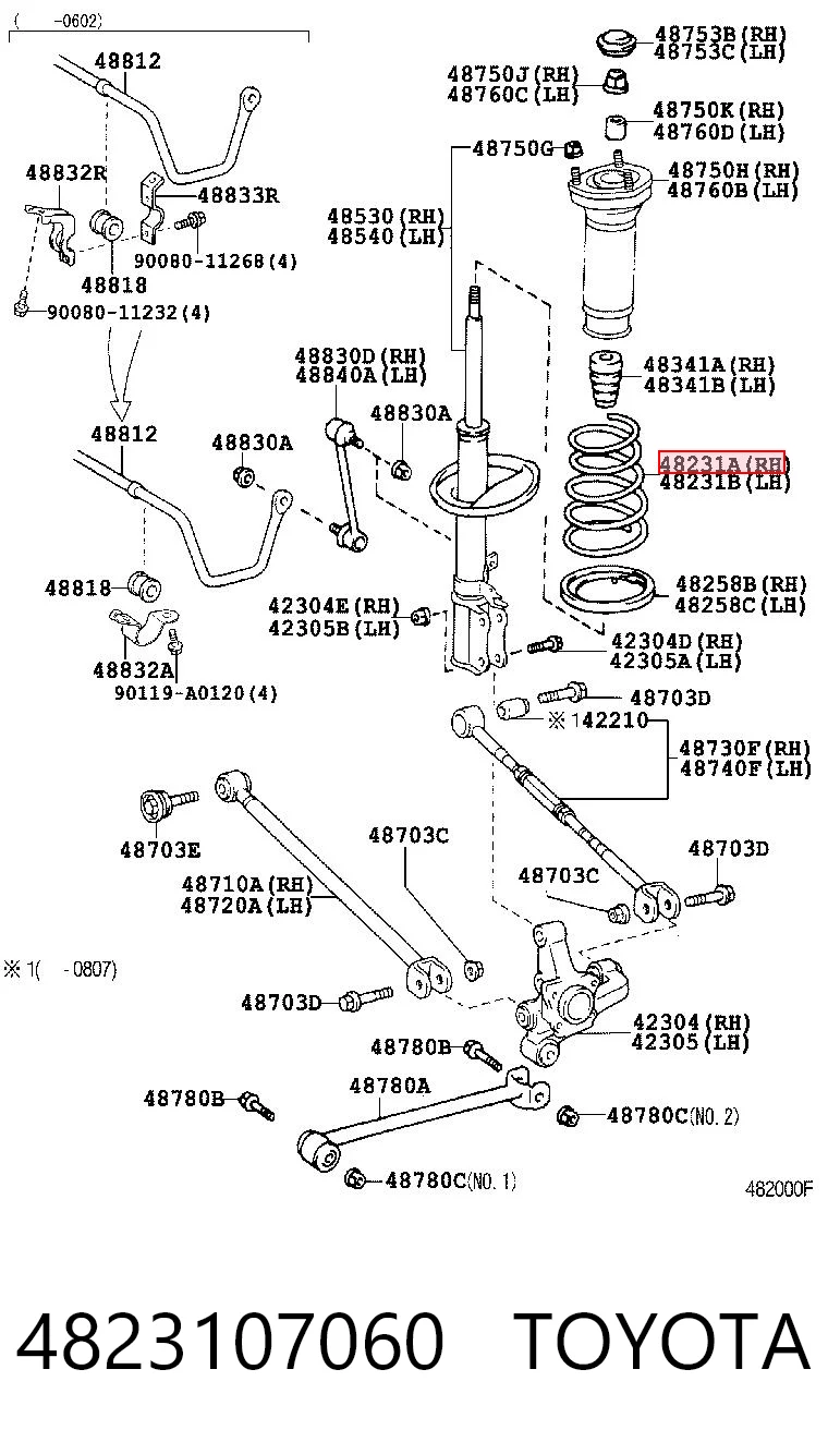 4823107060 Toyota Пружина підвіски задня