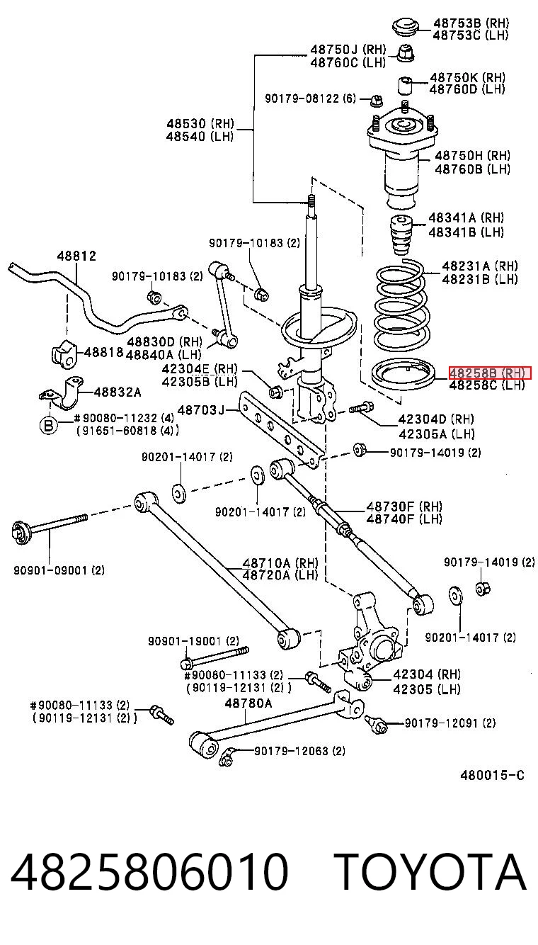 4825832020 Daihatsu Проставка (гумове кільце) пружини задньої, нижня