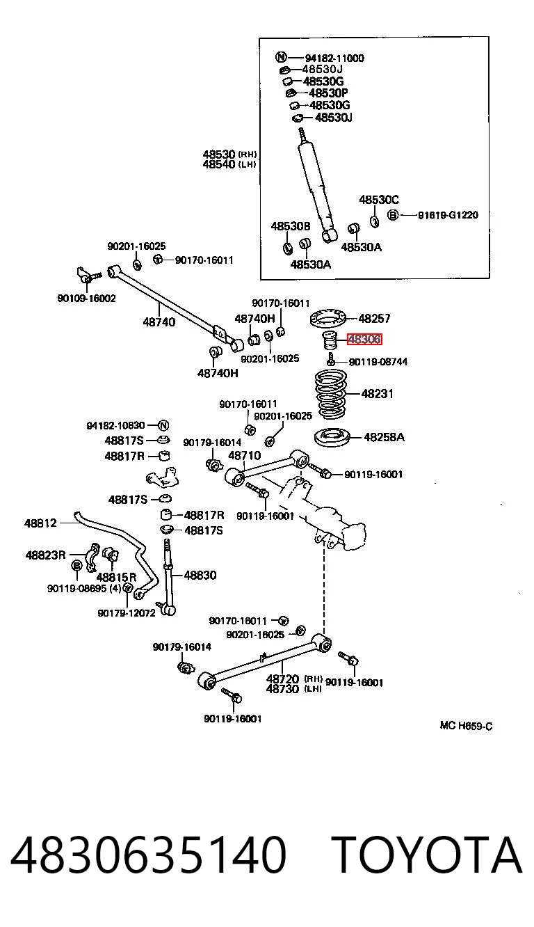 4830635140 Toyota Буфер заднього амортизатора