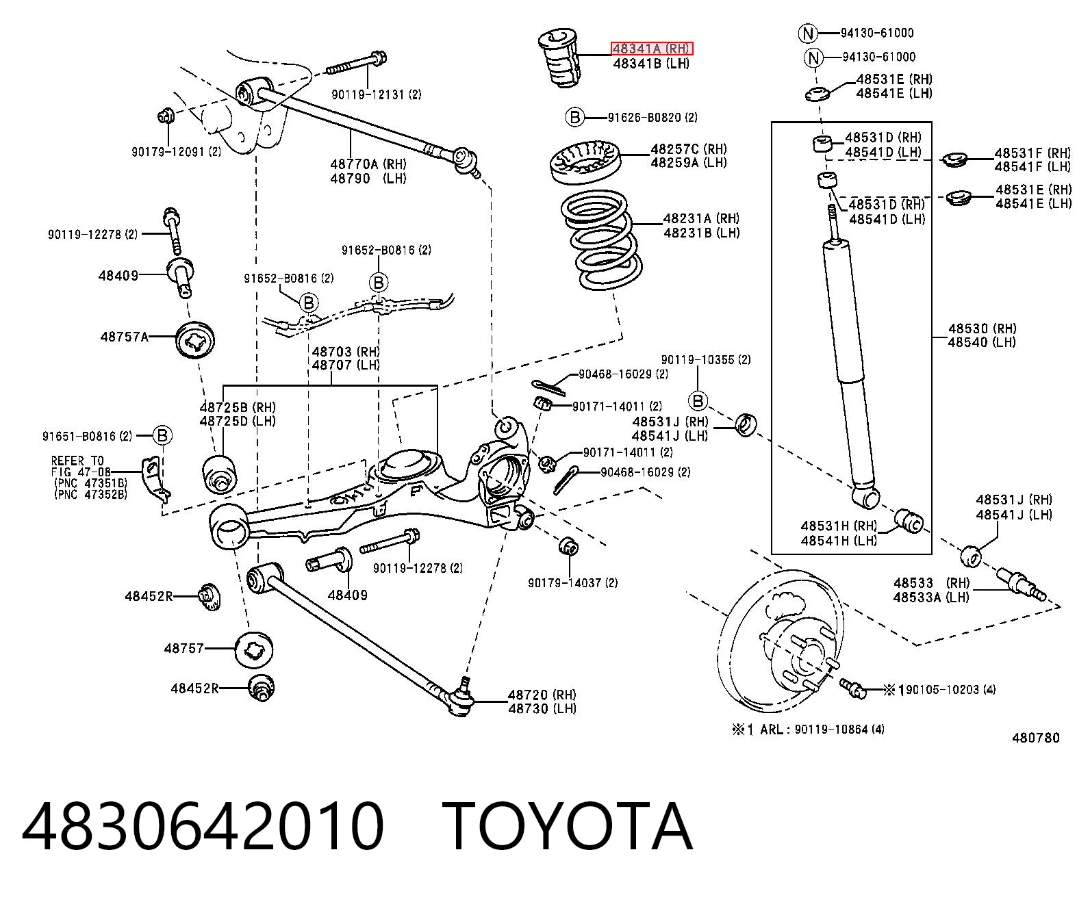 4830642010 Toyota Буфер заднього амортизатора