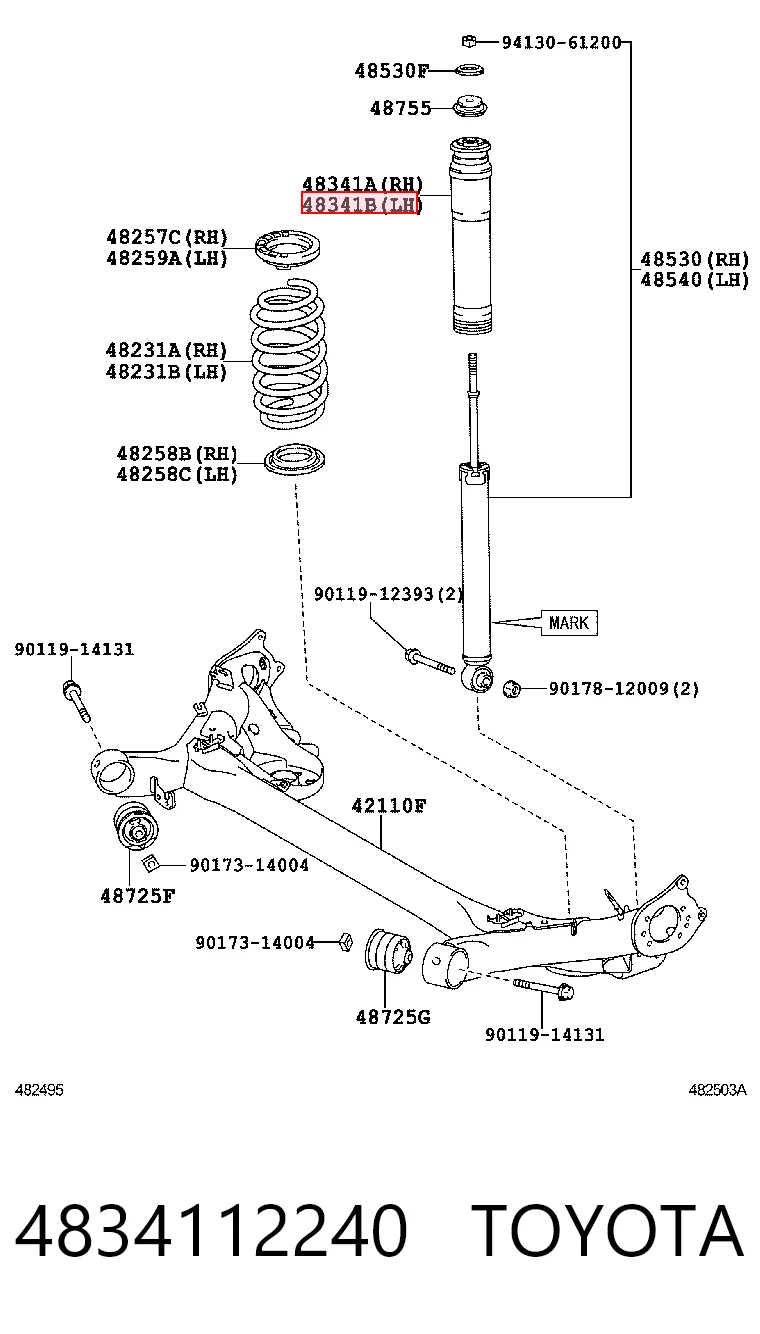 4834112240 Toyota Пильник амортизатора заднього