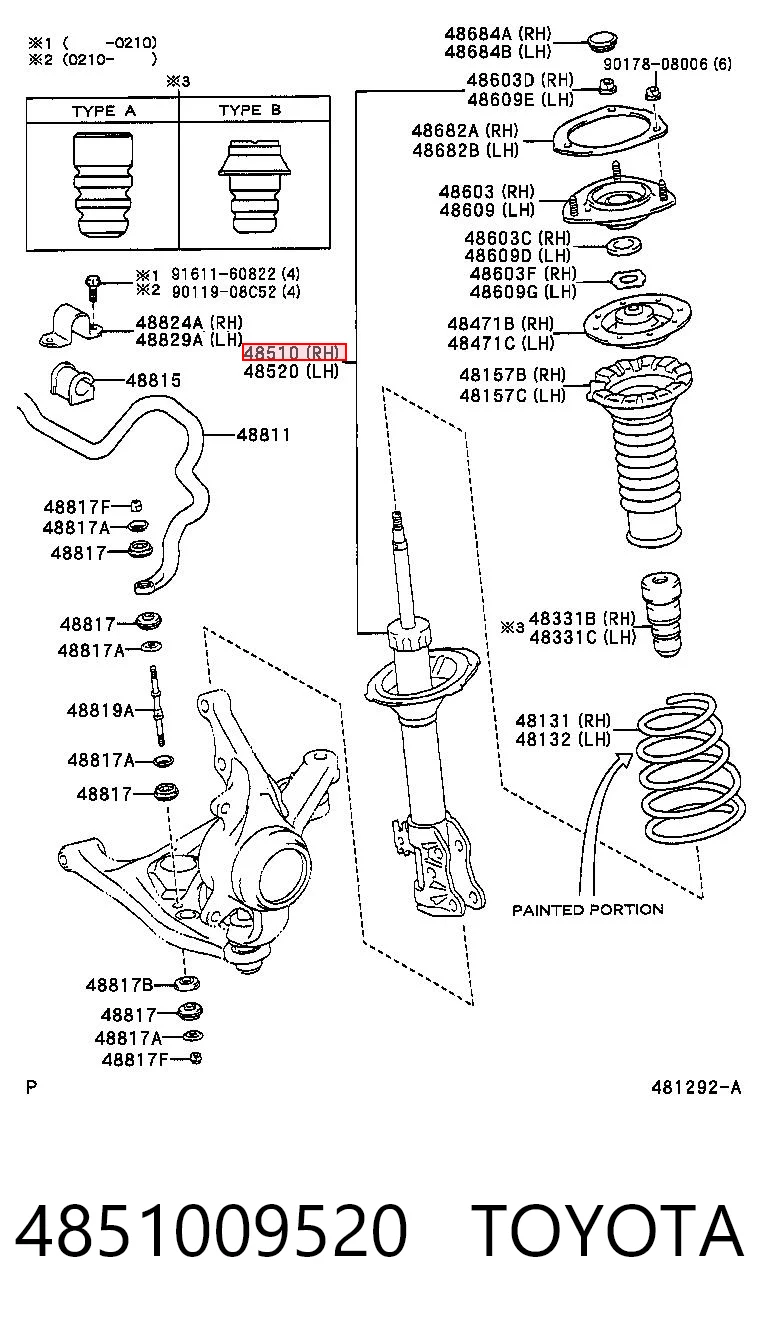 4851009520 Toyota Стійка передня