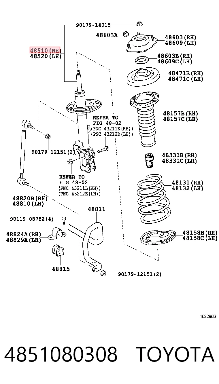 4851080308 Toyota Амортизатор передньої підвіски