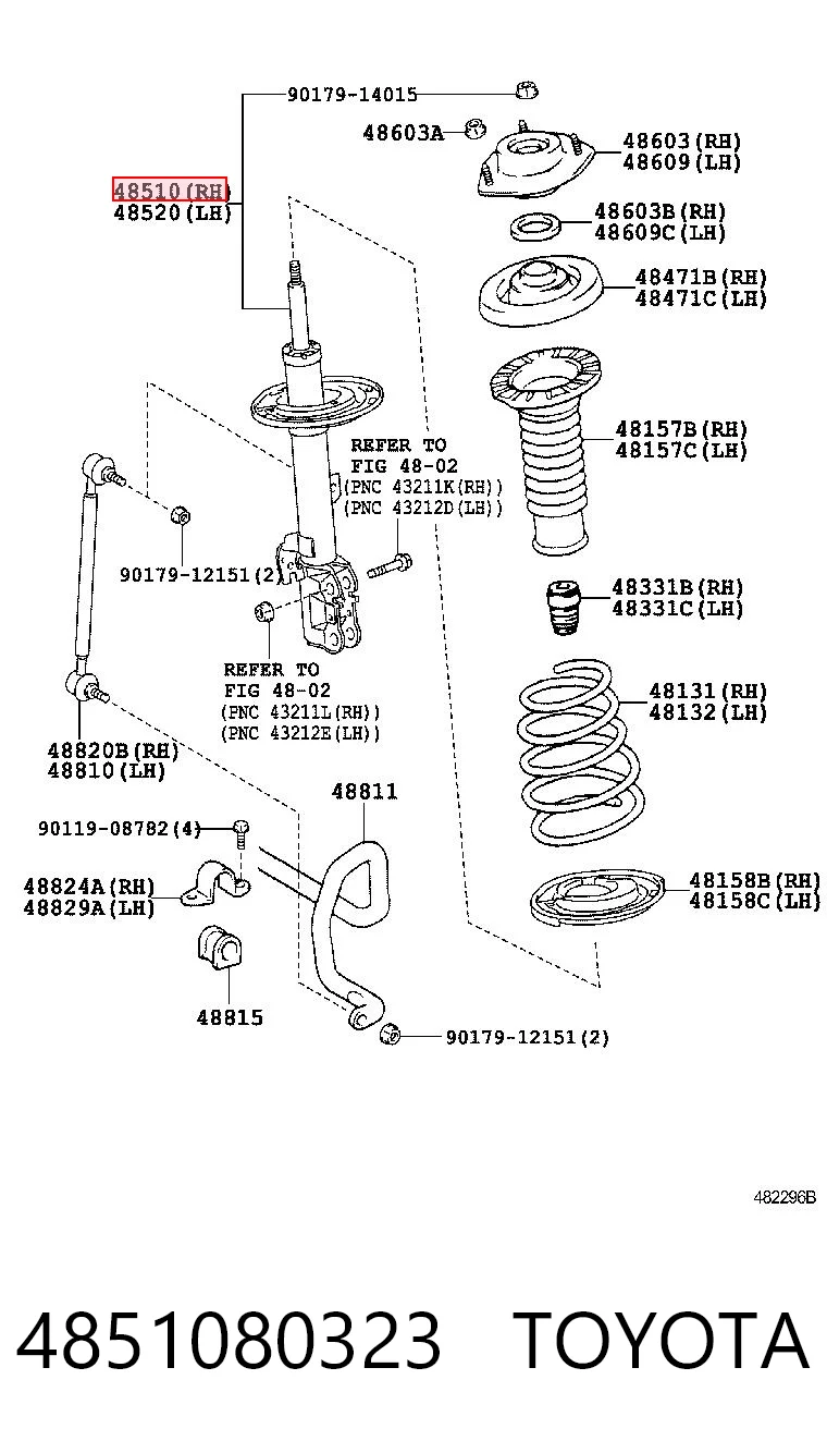4851080323 Toyota Амортизатор передньої підвіски