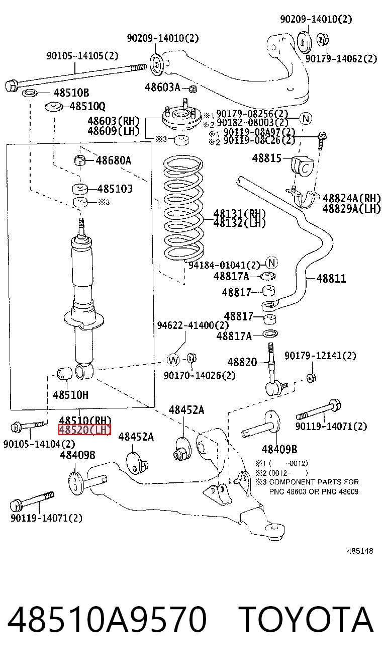 48510A9570 Toyota Стійка передня