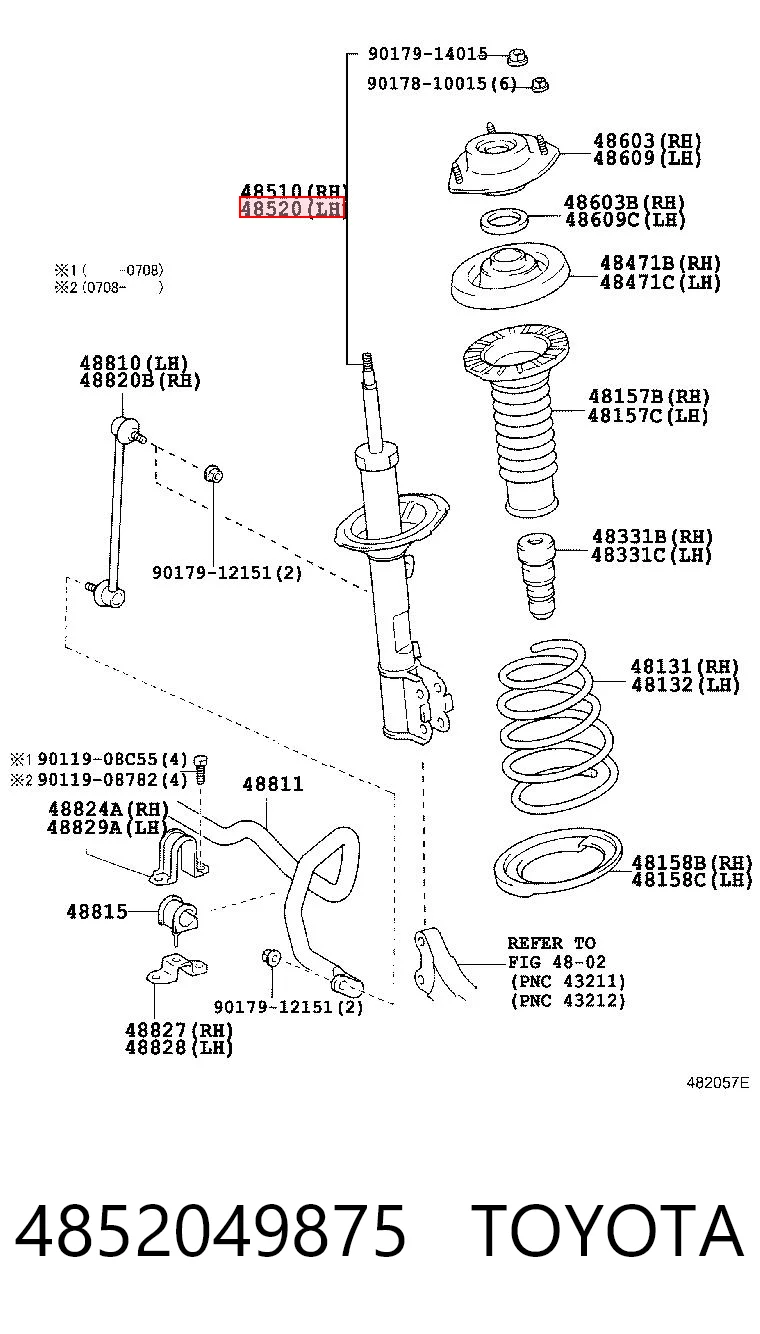 4852049875 Toyota Ліва передня стійка