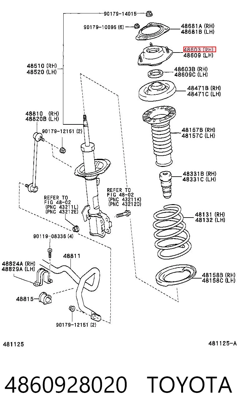 4860928020 Toyota Кріплення переднього амортизатора