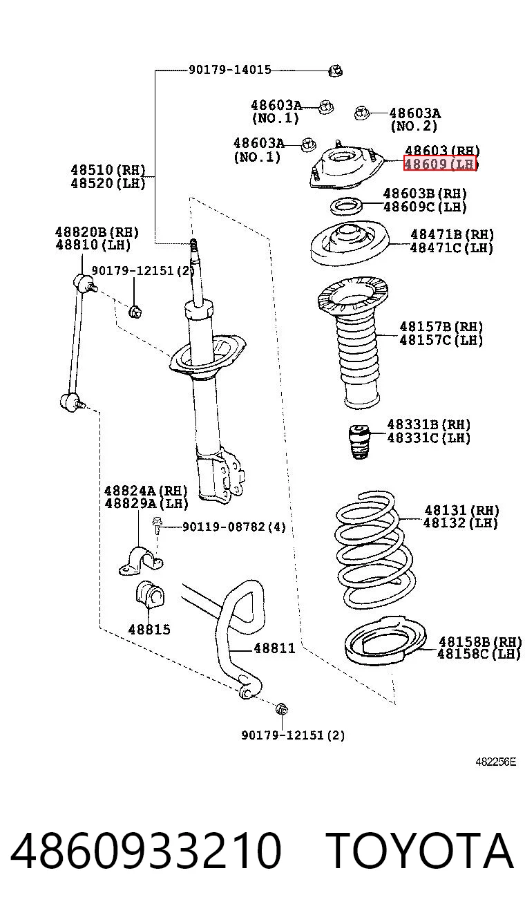 4860933210 Toyota Кріплення переднього амортизатора
