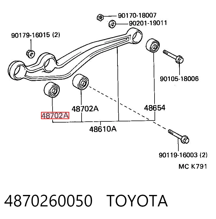 4870260050 Toyota Сайлентблок переднього нижнього важеля