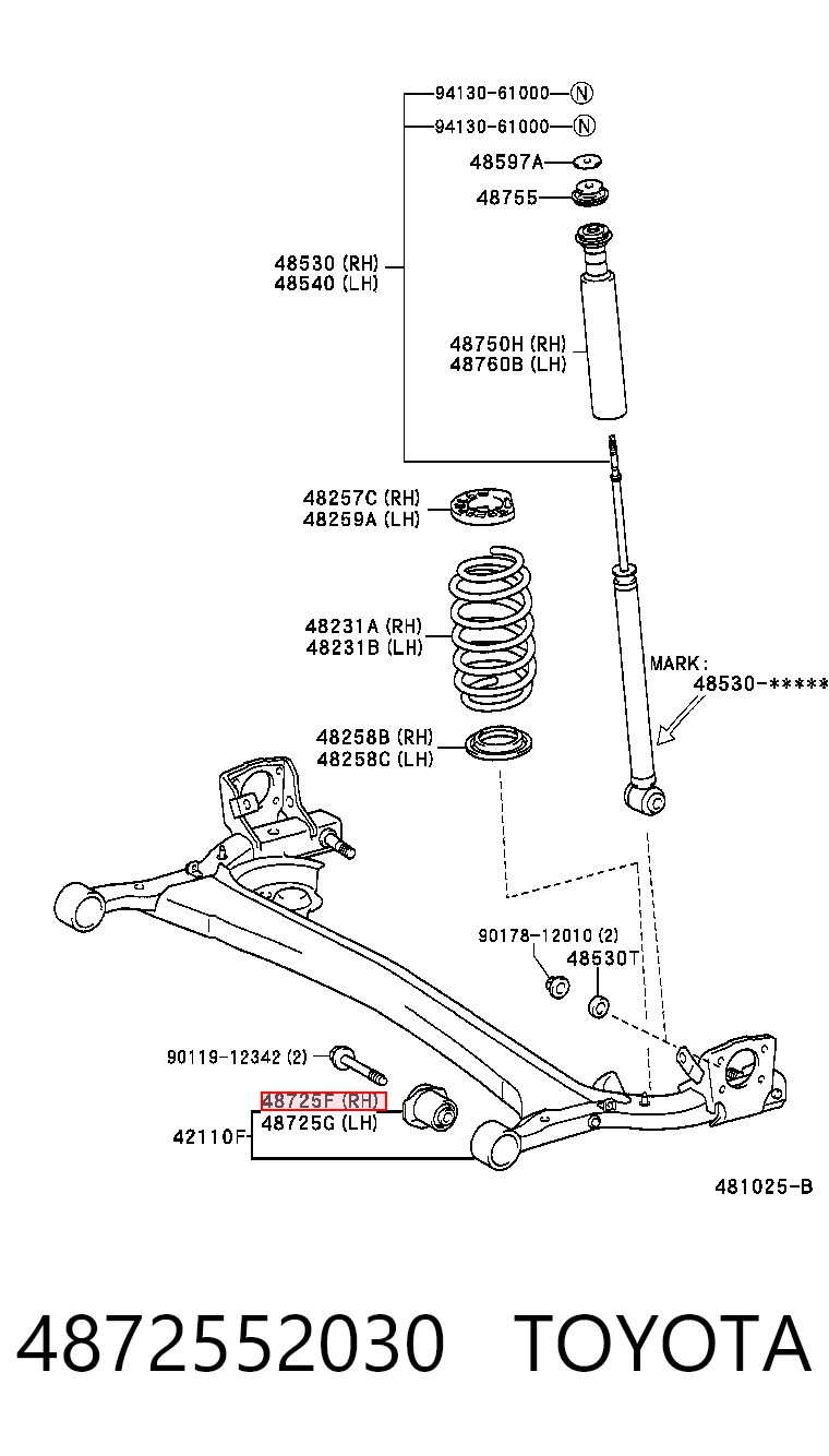 4872552030 Toyota Сайлентблок балки моста
