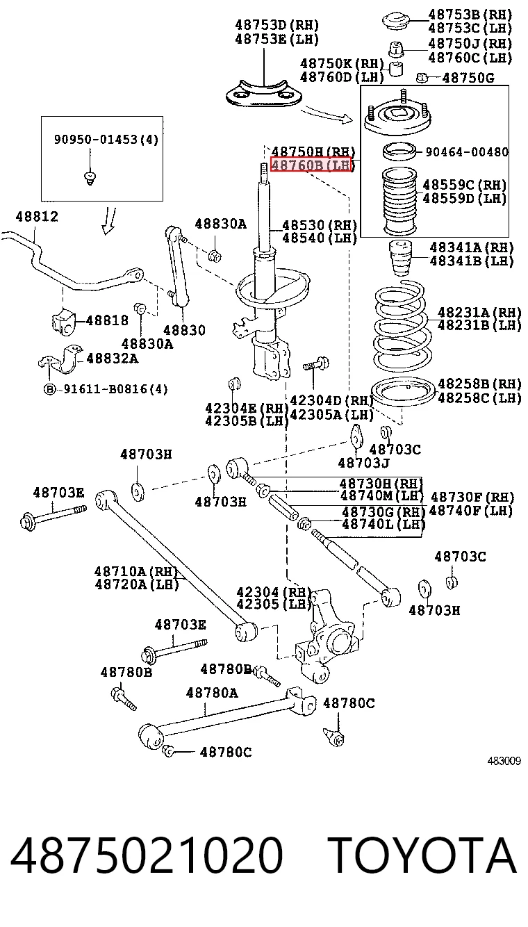 Купити Опора амортизатора заднього Toyota Carina II T17