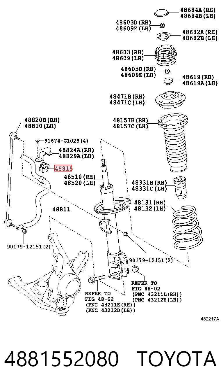 4881552080 Toyota Втулка стабілізатора переднього