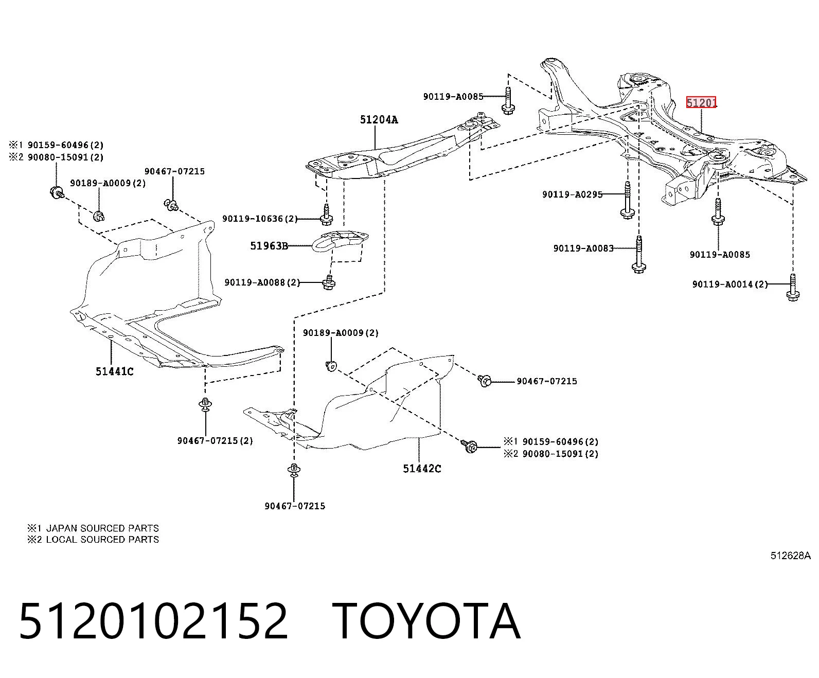 5120102152 Toyota Передня балка