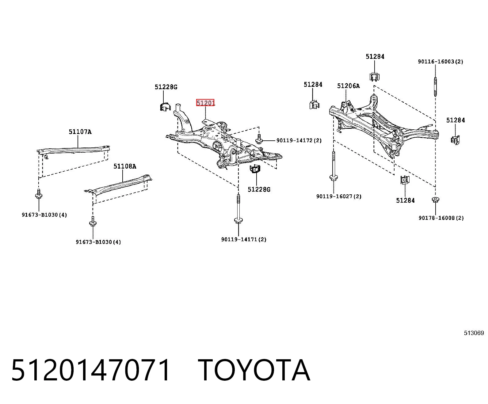 5120147071 Toyota Передня балка