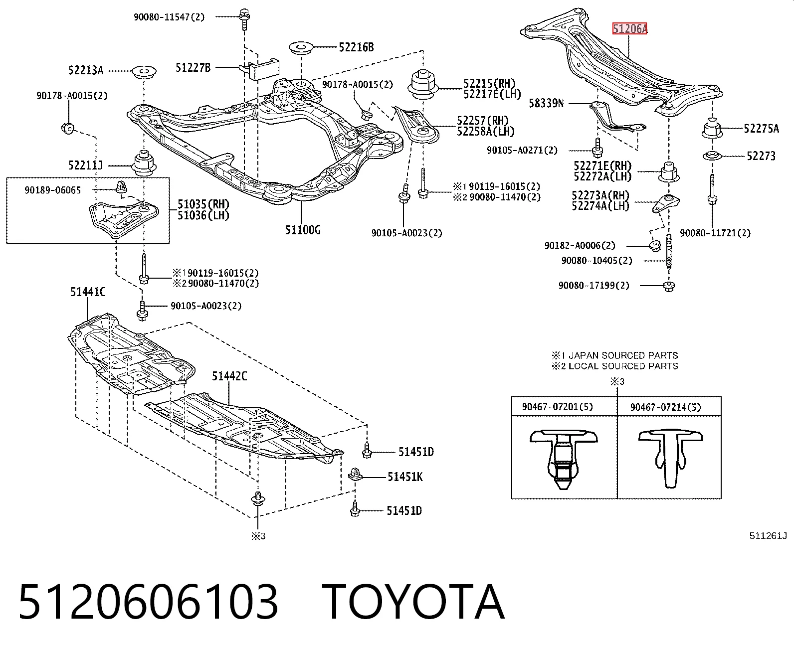 5120606103 Toyota Підвіска задня