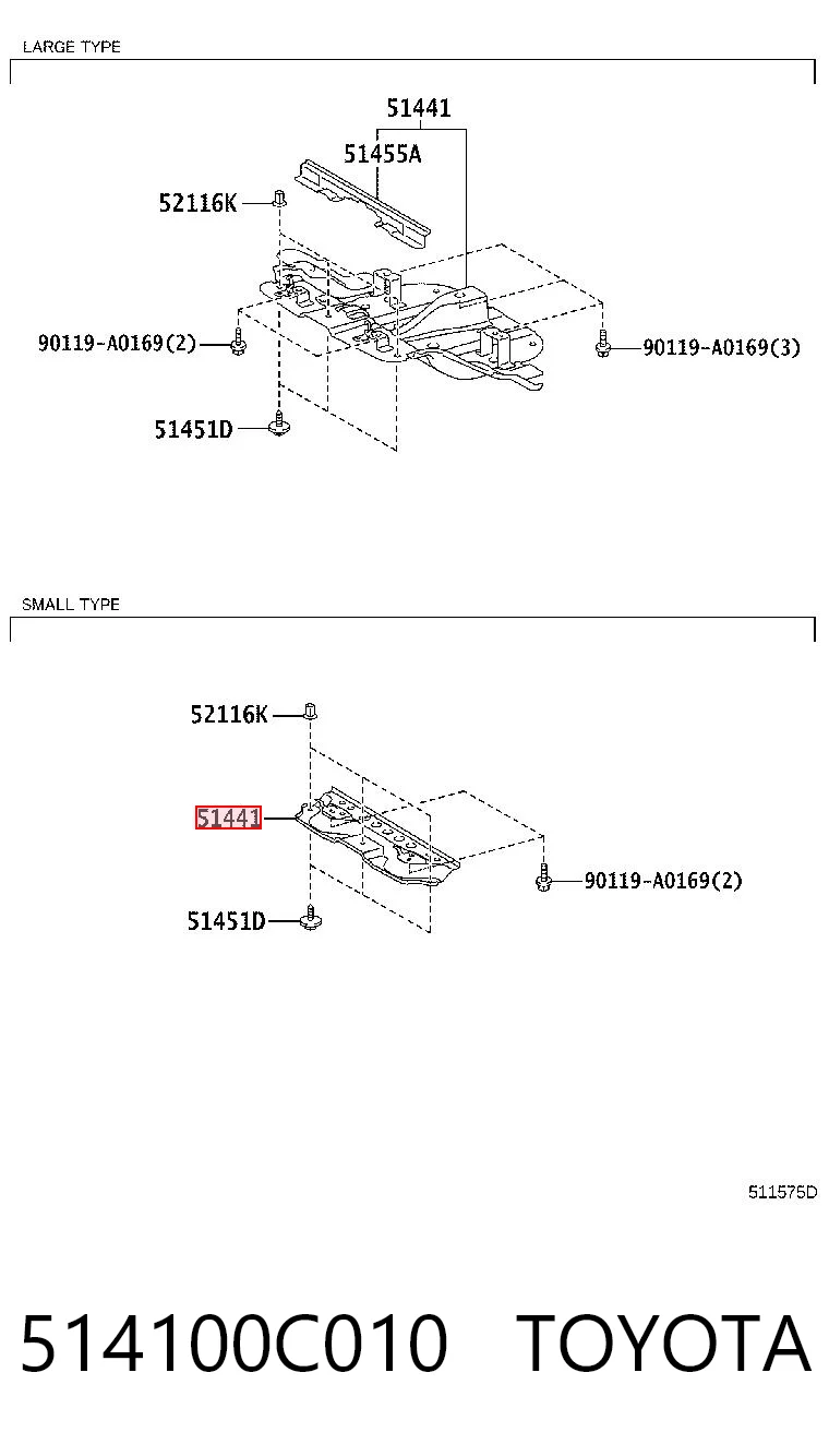 514100C010 Toyota Захист піддона двигуна