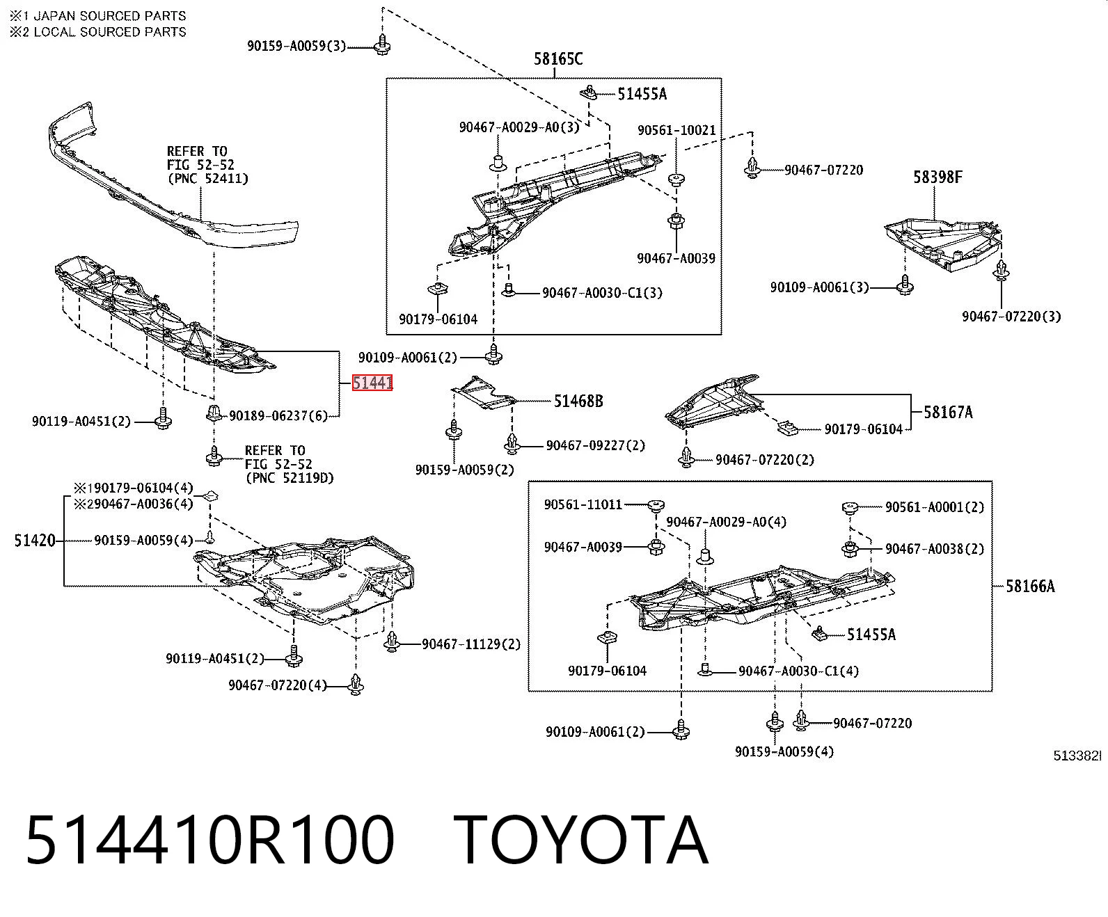 514410R100 Toyota Спойлер бампера