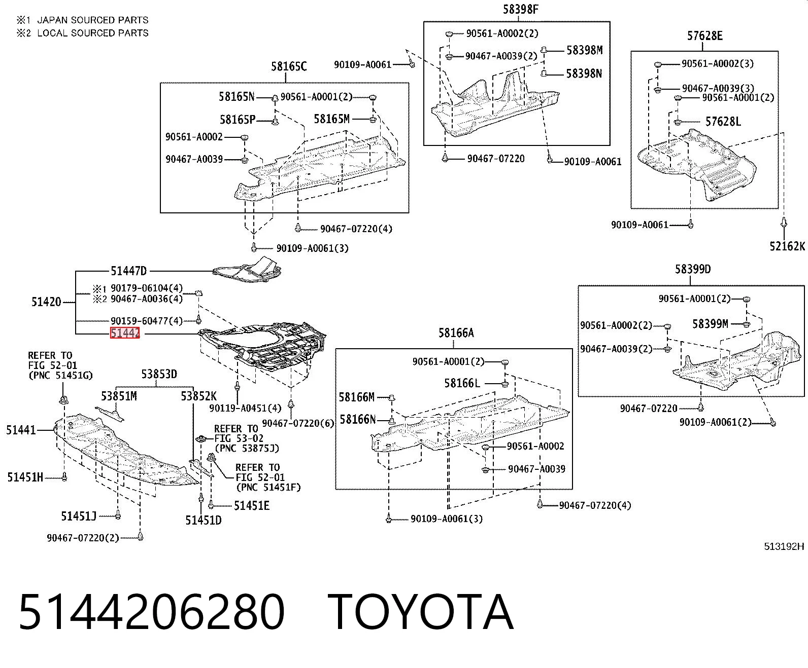 5144206280 Toyota Захист двигуна задня
