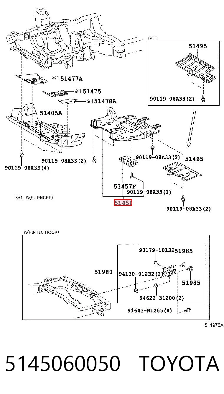 5145060050 Toyota Захист двигуна задня