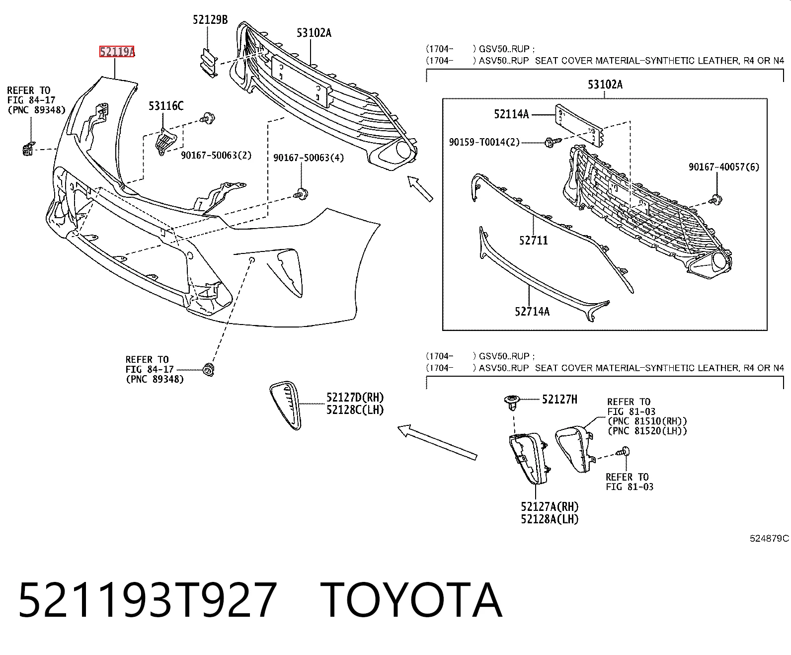 Купити Передній бампер Toyota Camry VII V50