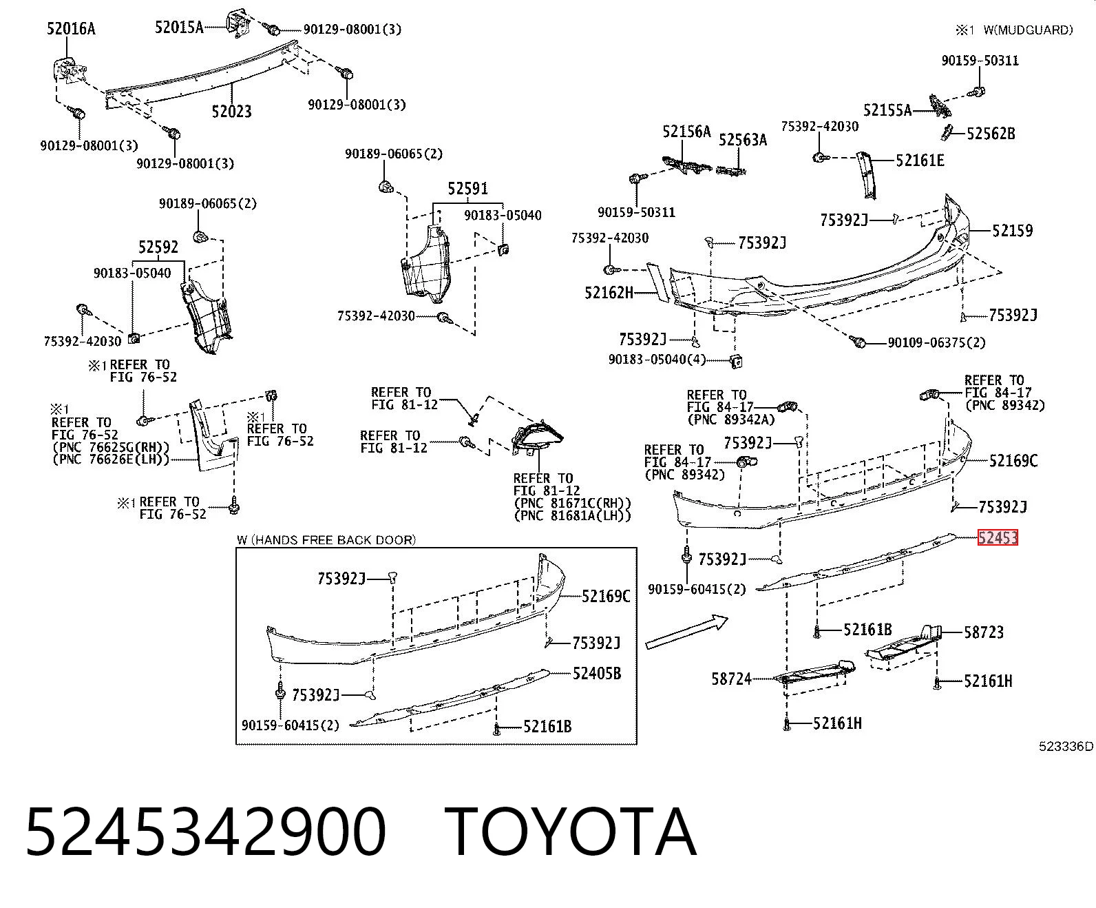 5245342900 Toyota Спідниця заднього бампера