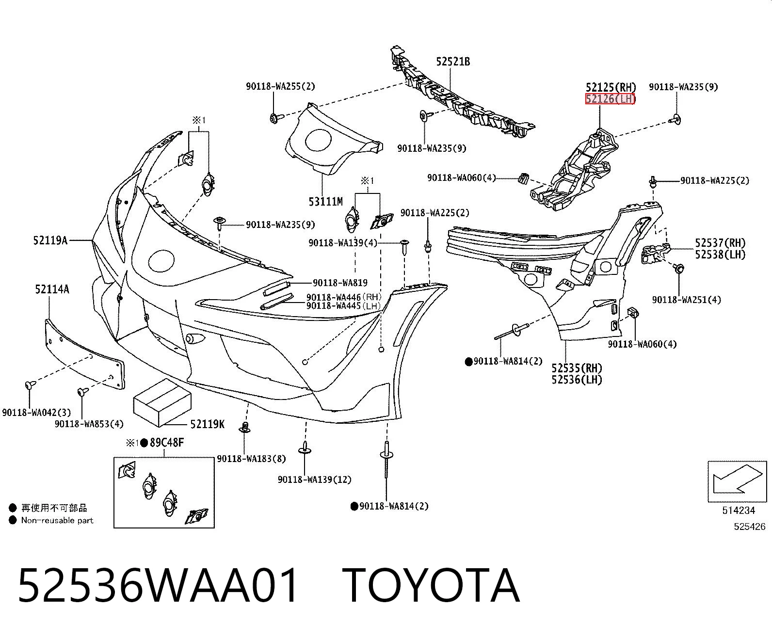 52536WAA01 Toyota