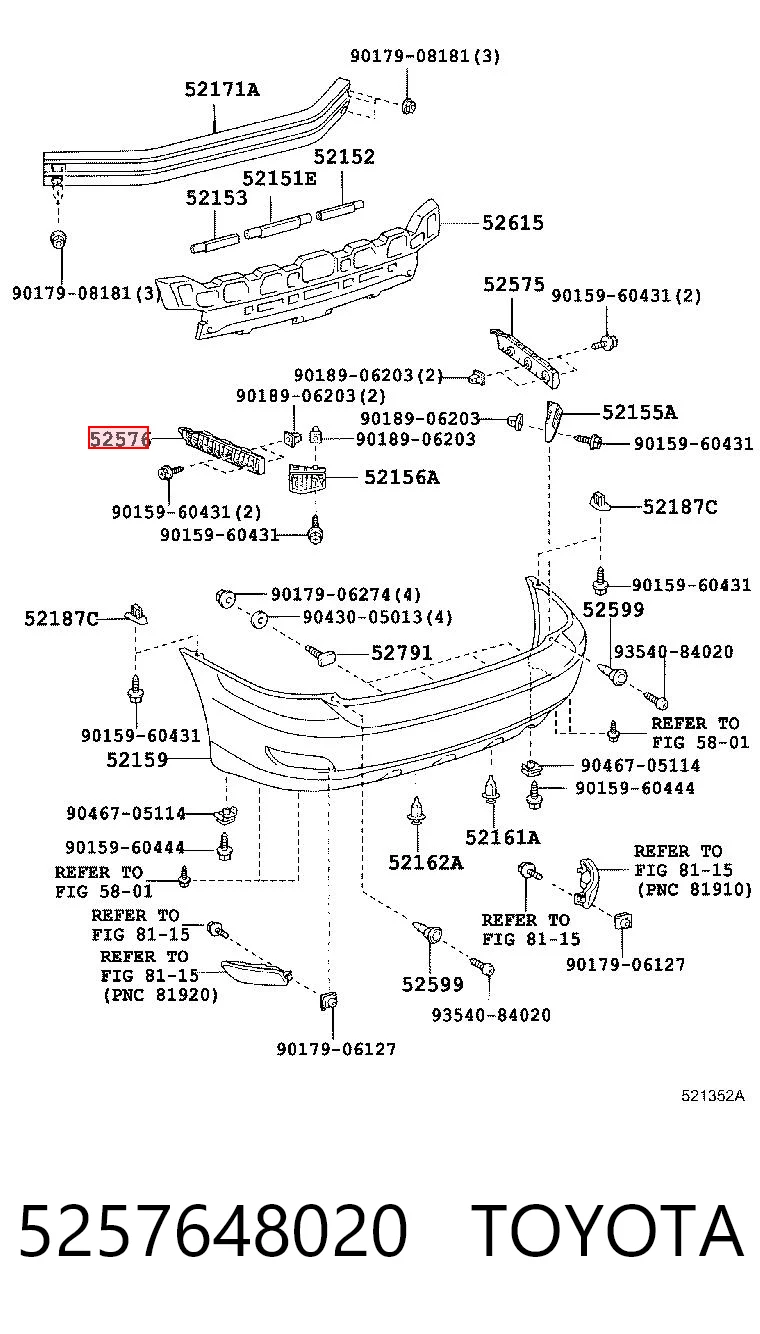 PTY88010GL KLARKSONAS Напрямна заднього бампера, ліва
