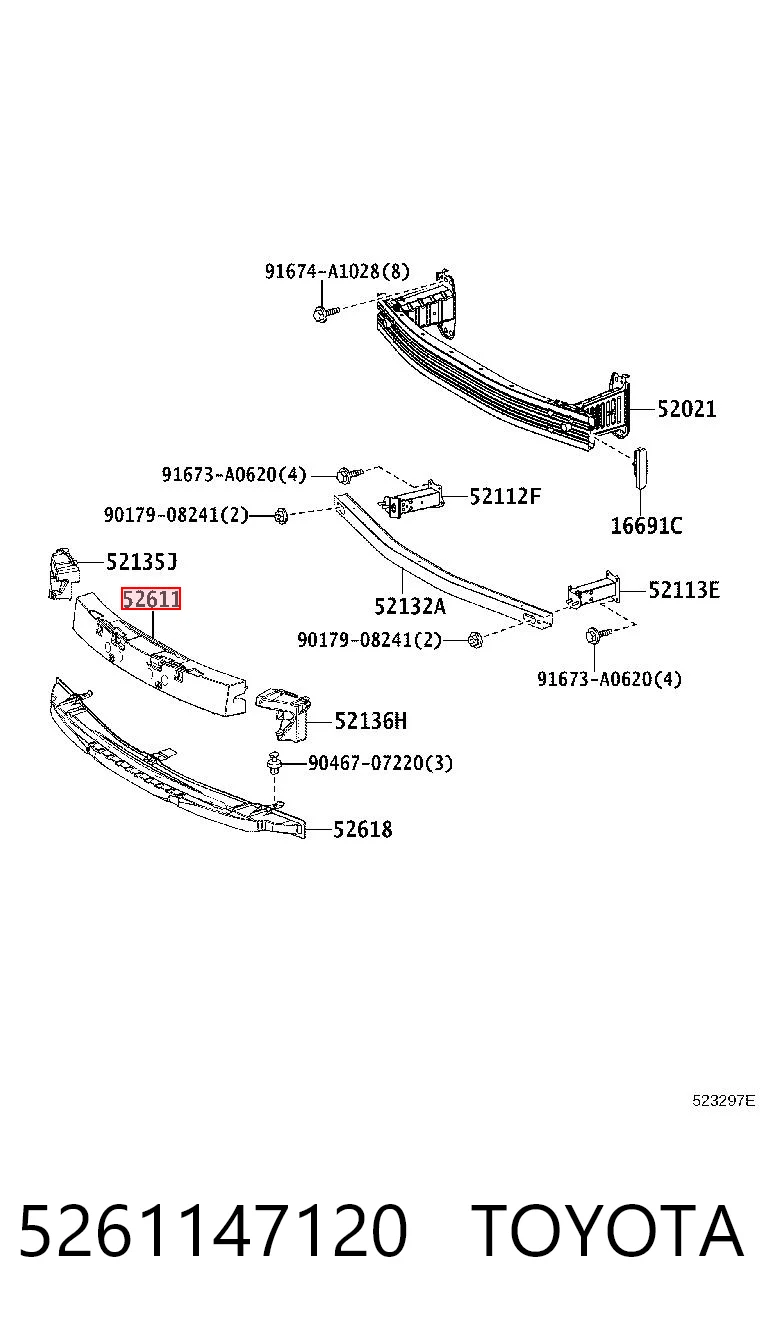 5261147120 Toyota Наповнювач бампера переднього