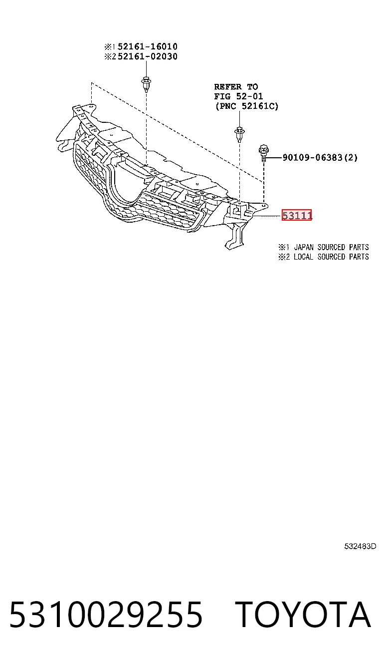 Решітка радіатора на Toyota Auris UKP E15