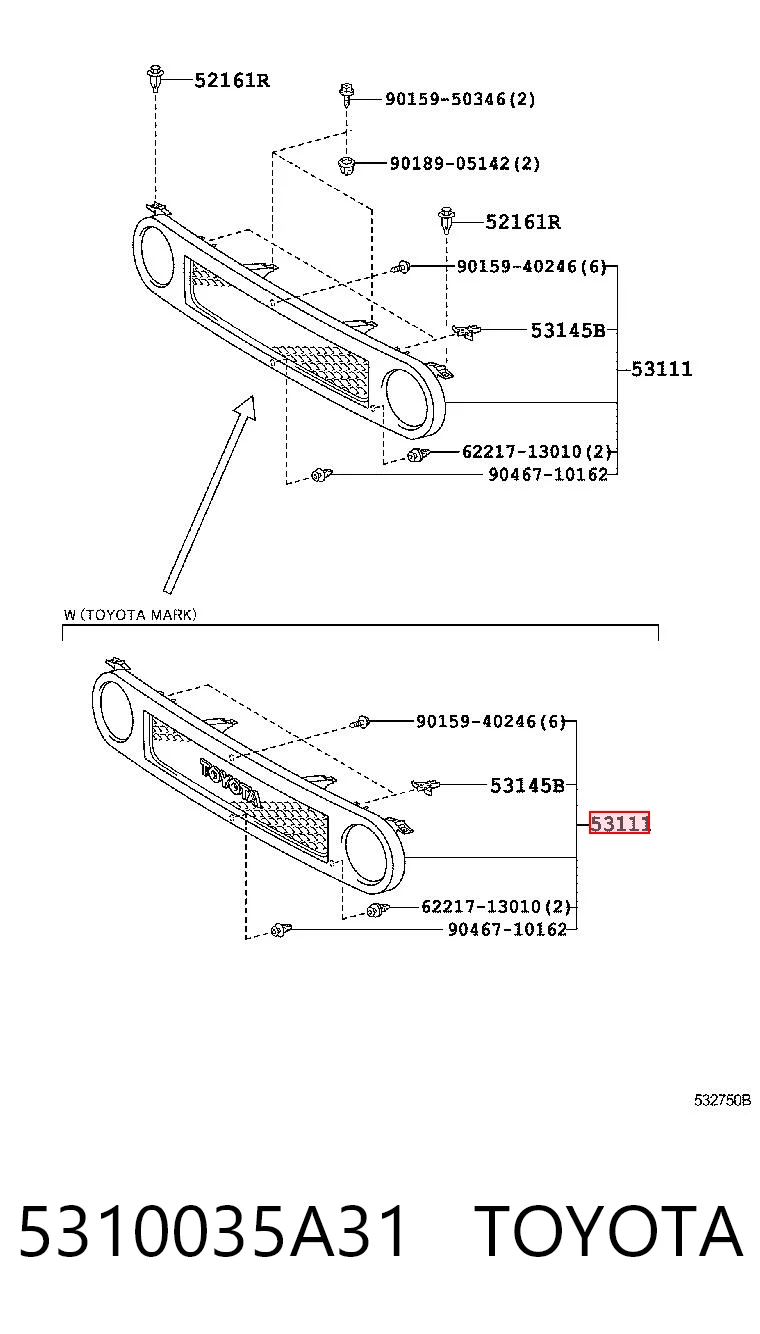 5310035A31 Toyota Решітка радіатора