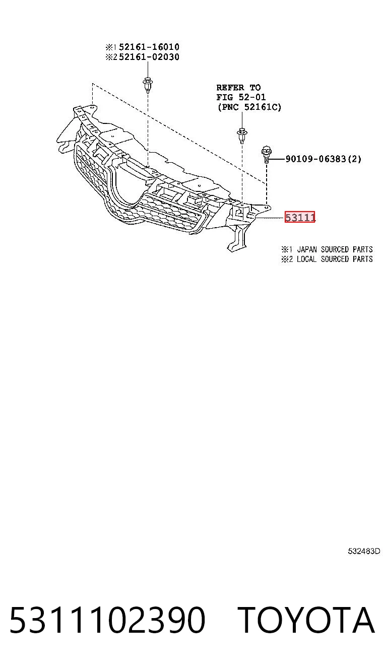 Облицювання радіатора Toyota Auris UKP хетчбек (E15) (2007 - 2013) ціна, від 14.72 USD