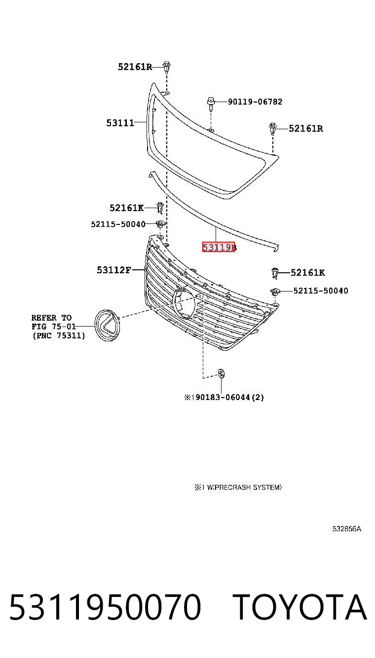 5311950070 Toyota Сальник коленвала корінний