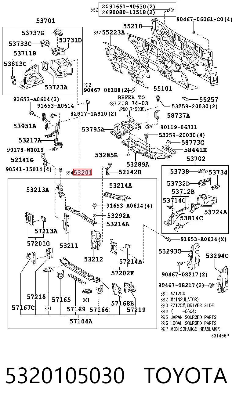 Панель передня Toyota Avensis I седан (T22) (1997 - 2003) ціна, від 89.41 USD