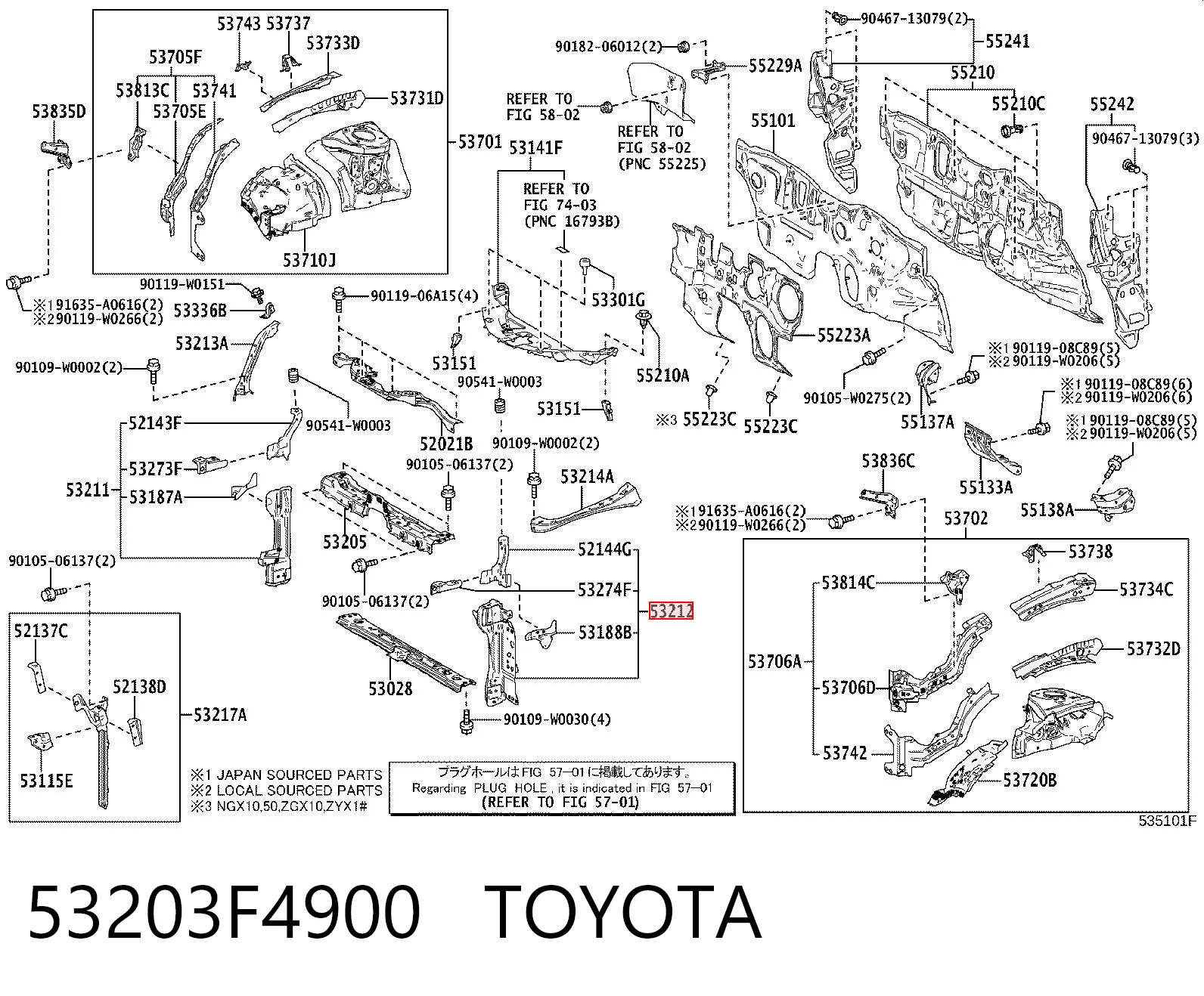 53203F4900 Toyota Телевізор лівий
