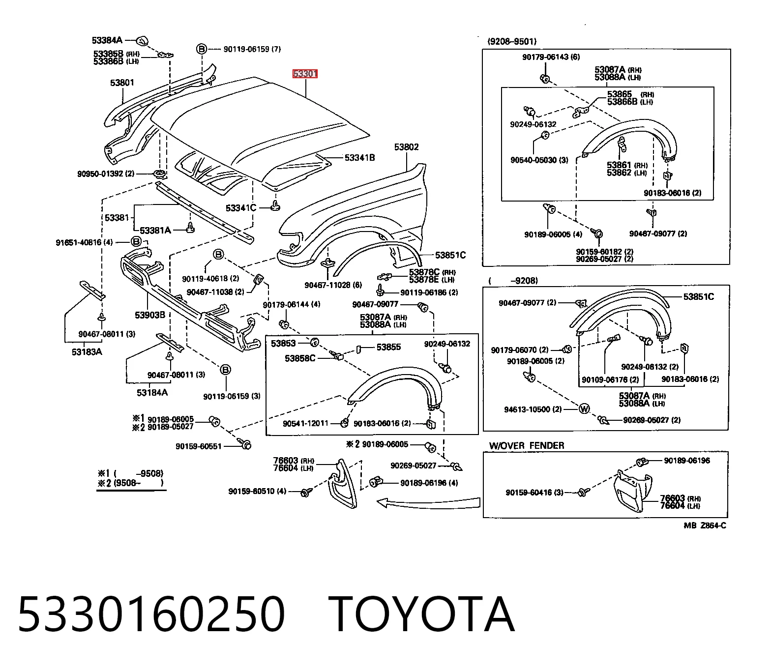 5330160250 Toyota