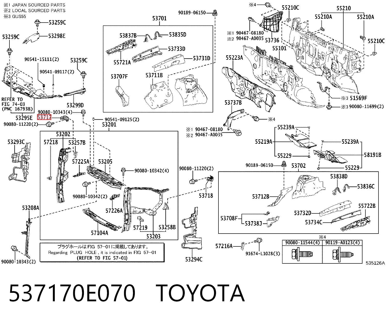 537170E070 Toyota 