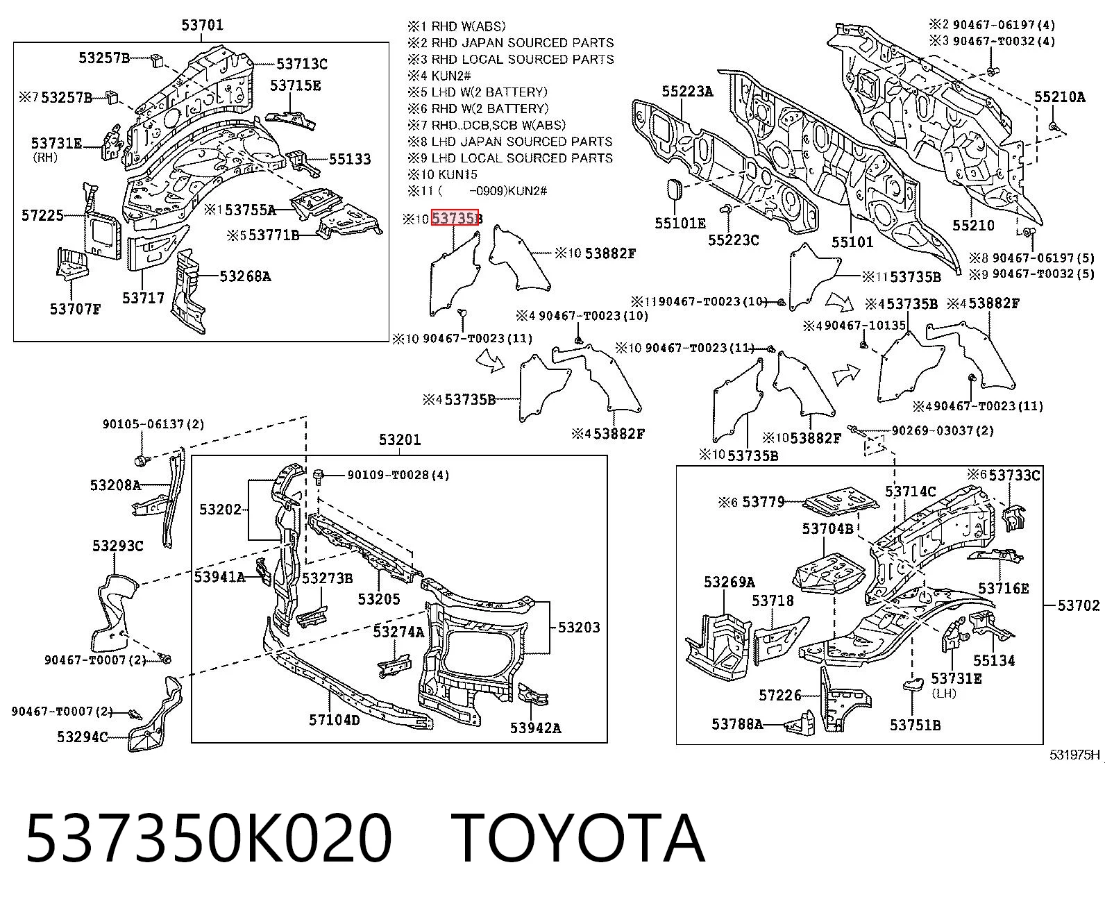 537350K020 Toyota 