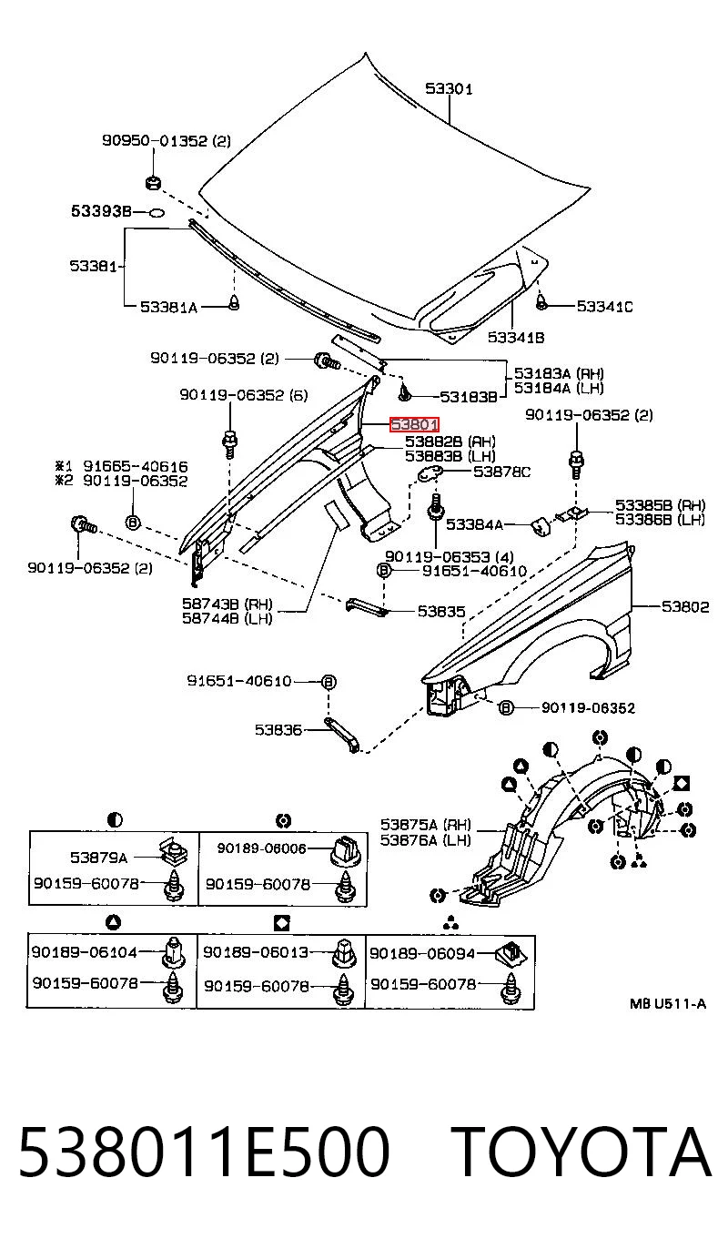 Крило переднє праве TYG TY10071AR ціна, від 42.19 USD