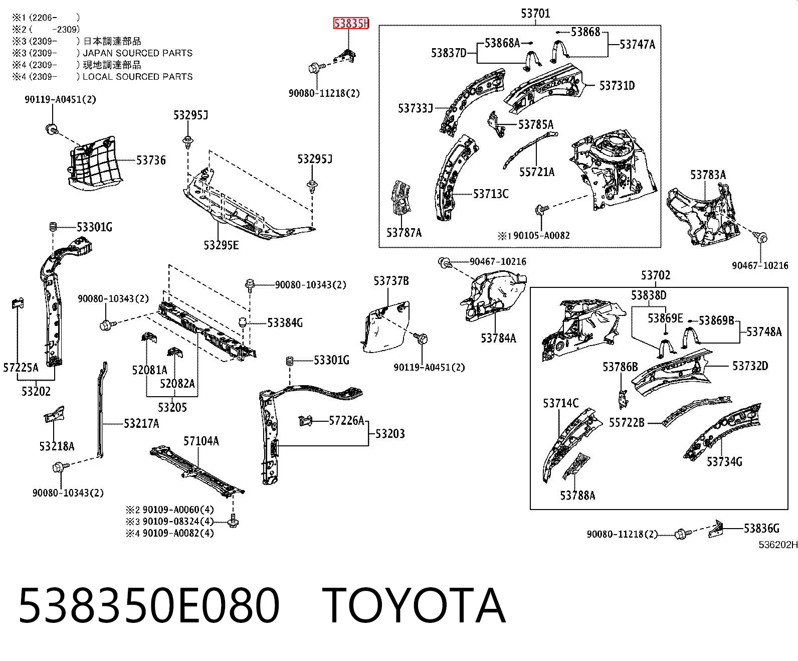 538350E080 Toyota 